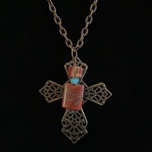 Filigree cross with beads